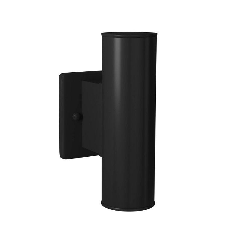 2-Light Riga Outdoor Wall Light Matte Black - EGLO: ETL Listed, Integrated LED, Adjustable Head Tilt, Iron Body