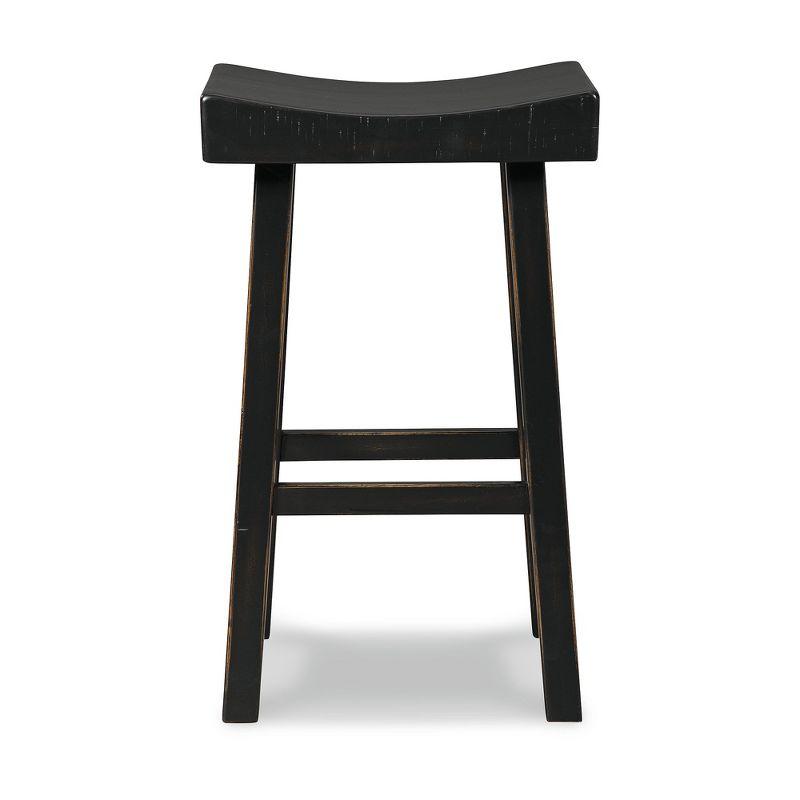 Signature Design by Ashley Glosco Pub Height Wood Saddle Barstool, Set of 2, Black