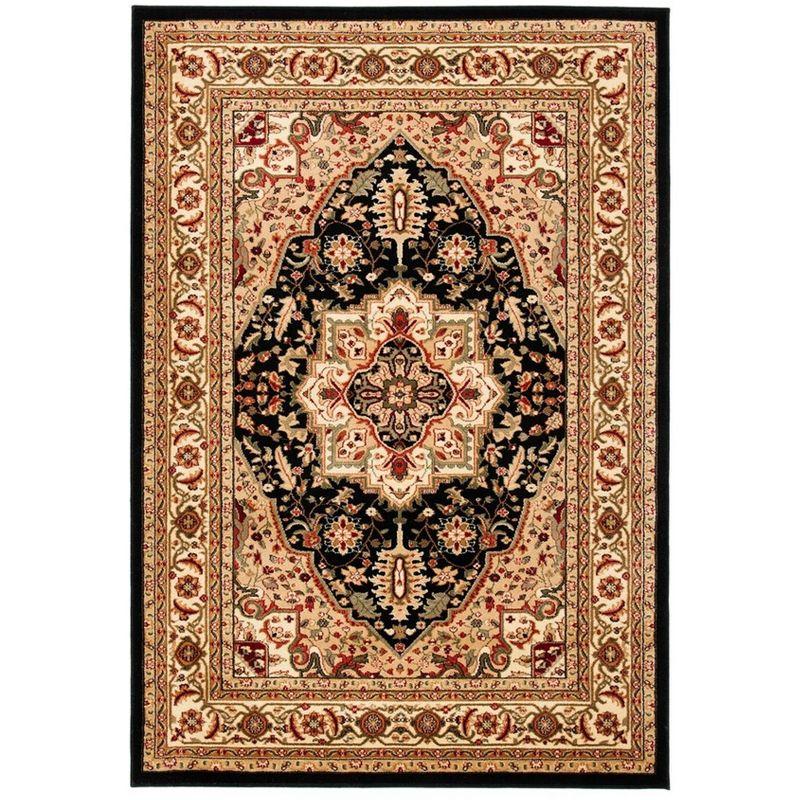 Lyndhurst Heriz LNH330 Power Loomed Area Rug - Black/Beige - 8'x10' - Safavieh