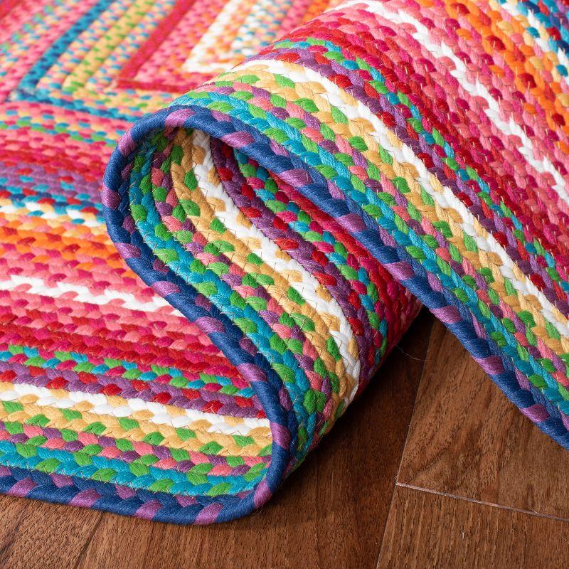 Handwoven Multicolor Braided Oval Synthetic Area Rug, 3' x 5'