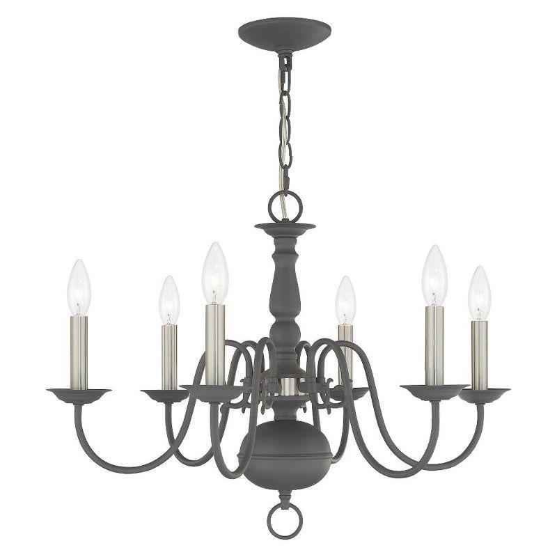 Livex Lighting Williamsburgh 6 - Light Chandelier in  Scandinavian Gray