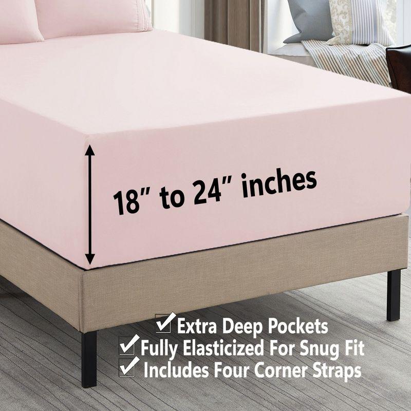 Pale Pink Full Microfiber Deep Pocket Sheet Set