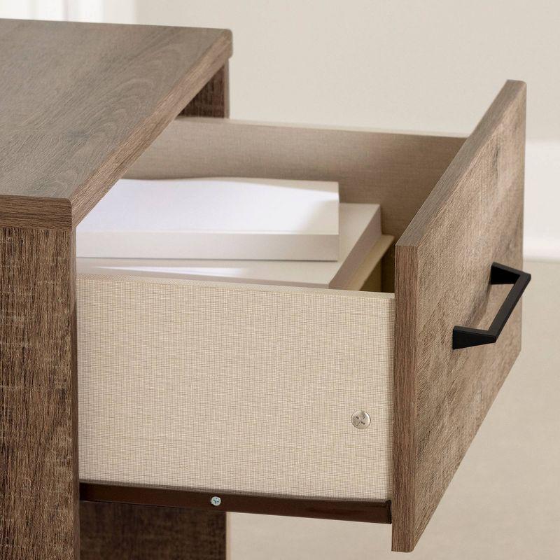 Arlen 1-Drawer Nightstand Weathered Oak and Matte Black