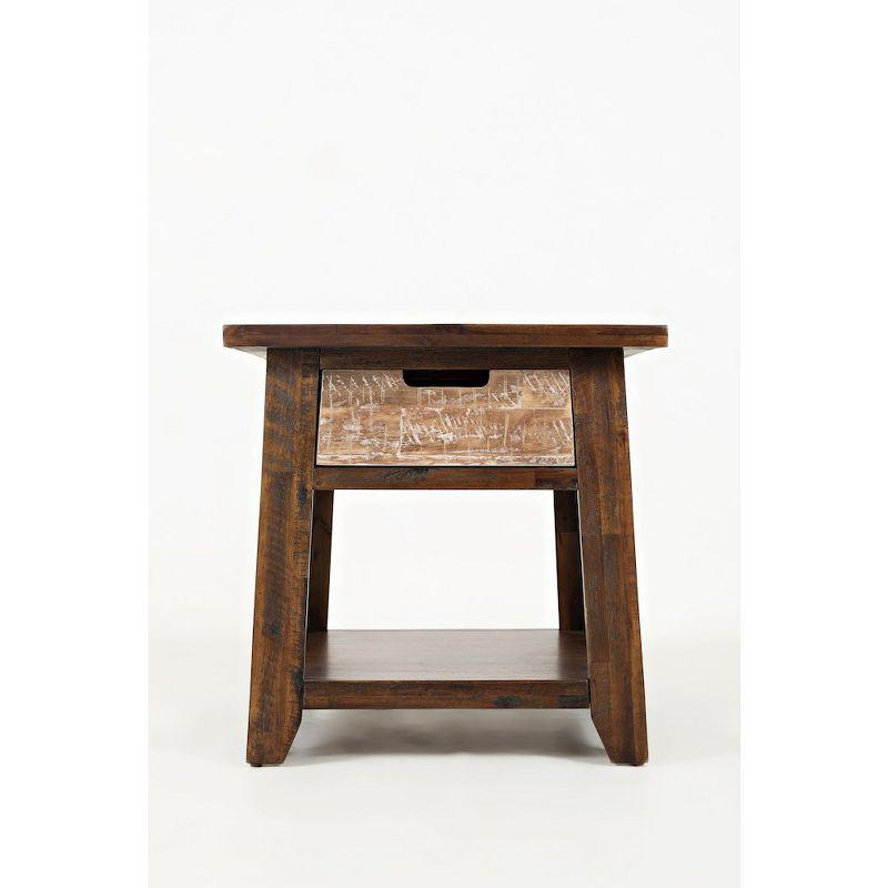 Jofran,Painted Canyon Rustic Solid Acacia End Table