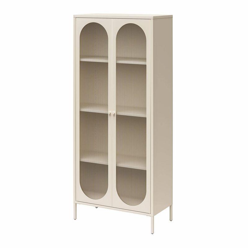 Luna 72.88'' Tall Accent Cabinet with Fluted Glass