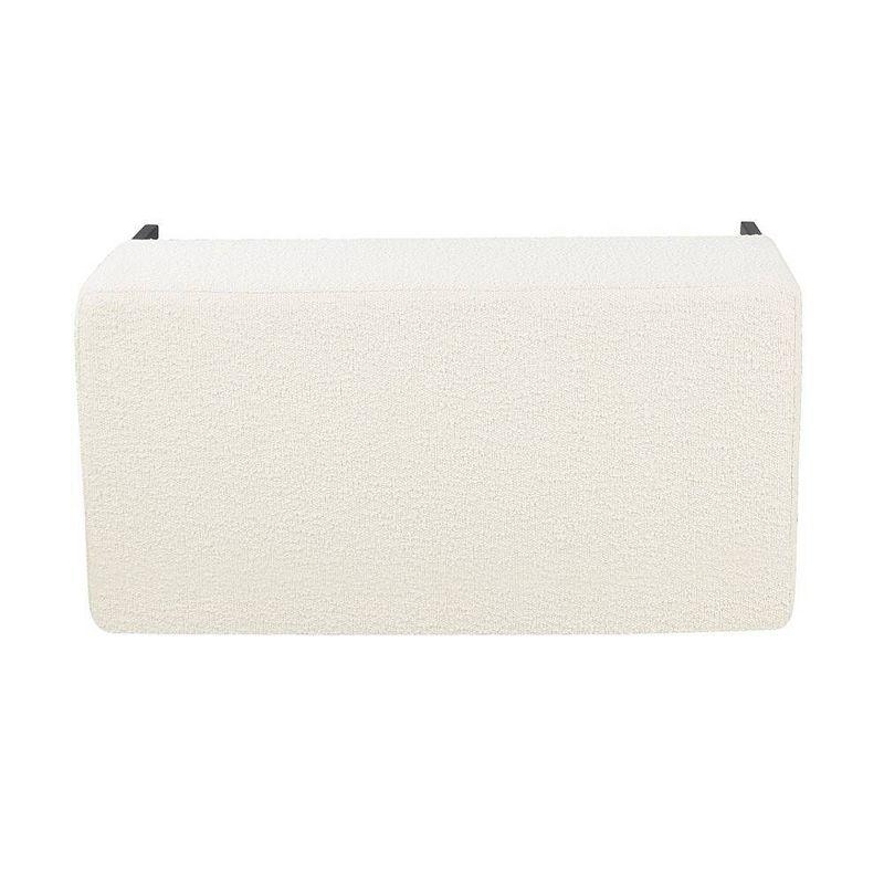 Medium Storage Bench with Metal Legs Cream Boucle - HomePop: Upholstered Rectangle for Modern Decor, Seats 2