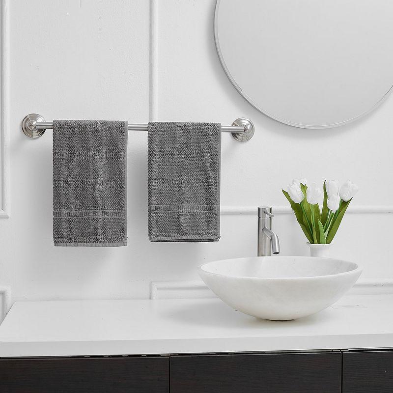 Brushed Nickel 5-Piece Bathroom Hardware Set with Towel Bars and Hook