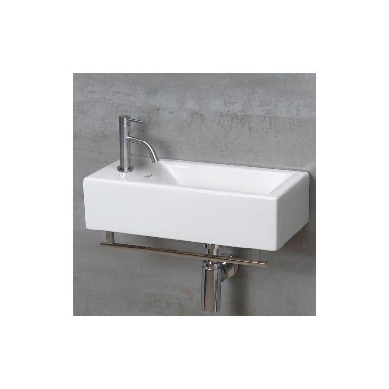 Whitehaus Collection Stainless Steel Single Lever Bathroom Faucet with Pop-up Drain