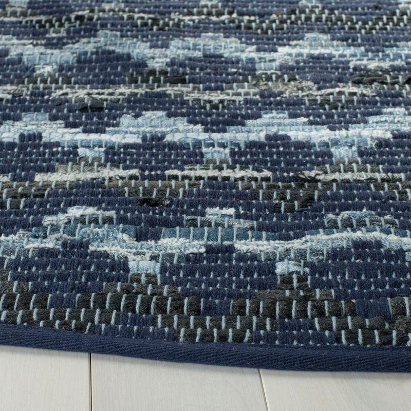 Montauk MTK120 Hand Woven Indoor Accent Rug - Navy Blue/Black - 4' Round - Safavieh