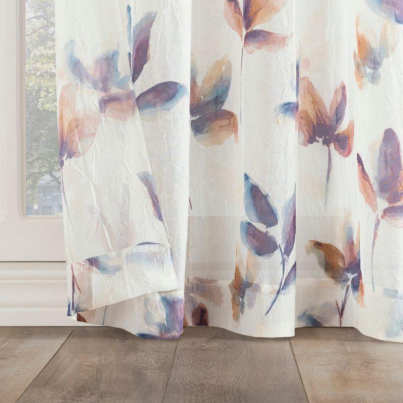 No. 918 Sheer Ellie Floral Print Rod Pocket Curtain Panel