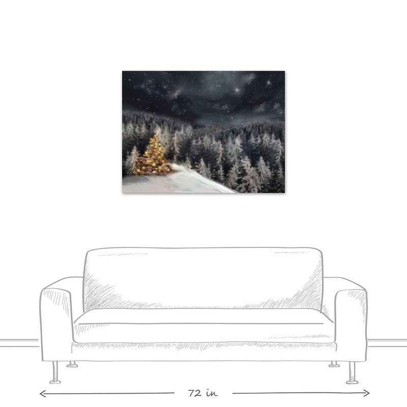 Creative Products Lit Tree Winter Landscape 40 x 30 Canvas Wall Art