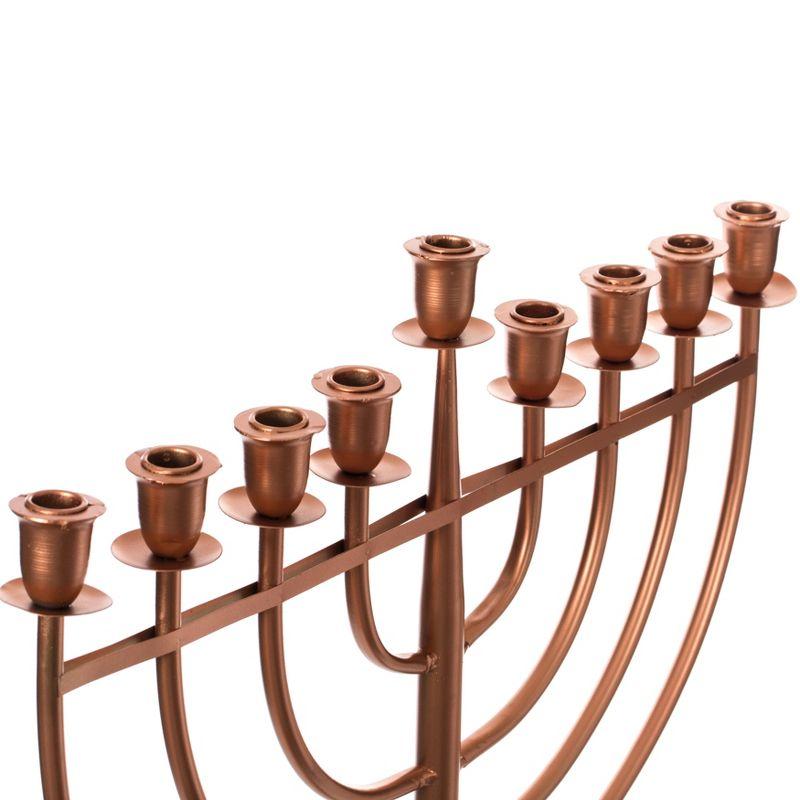 Modern Brass Hanukkah Menorah with 9 Branches