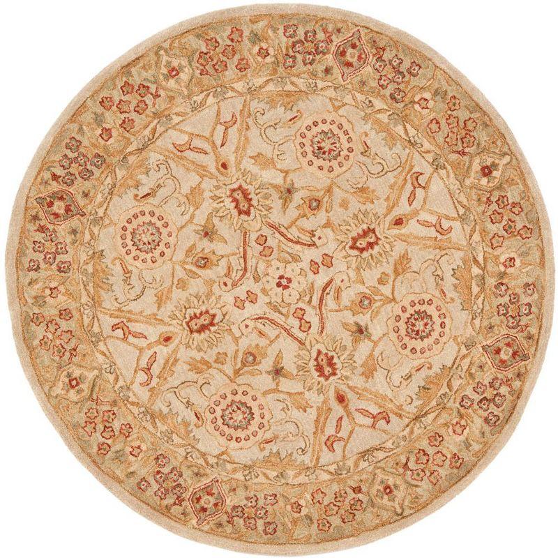 Anatolia AN516 Hand Tufted Indoor Area Rug - Grey Beige/Sage - 6' Round - Safavieh