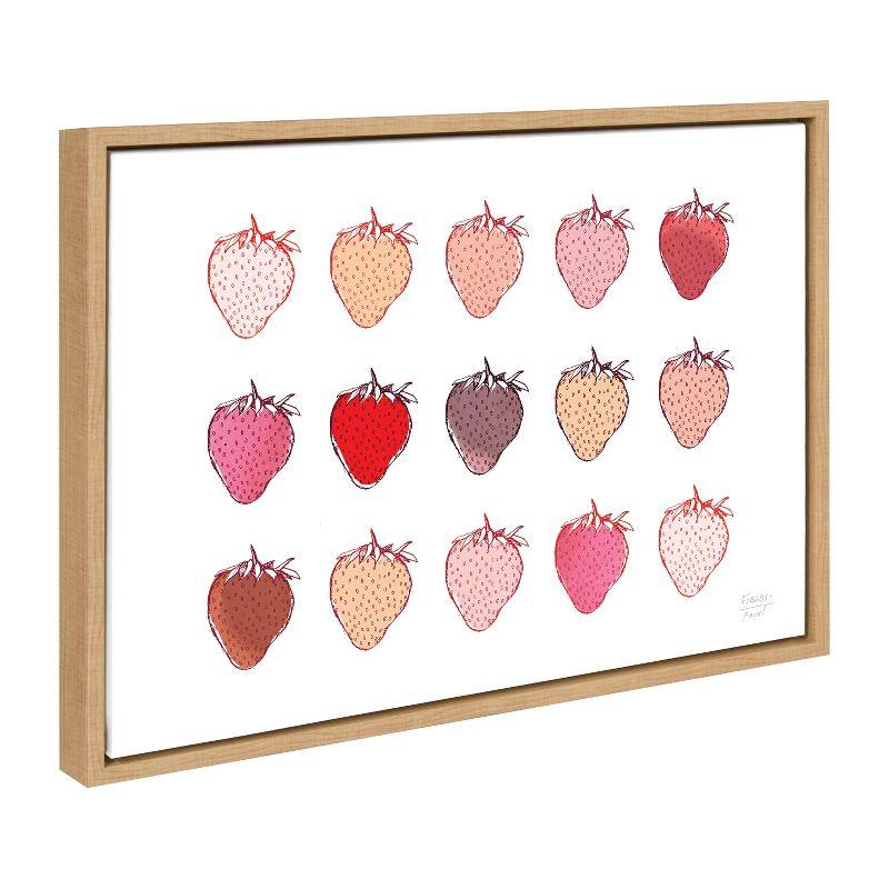 Kate and Laurel Sylvie Strawberry Fields Print Framed Canvas by Statement Goods, 18x24, Natural