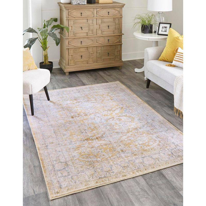 Unique Loom 3' 6 x 5' 6 Thaddeus Timeless Yellow Rectangle Area Rug