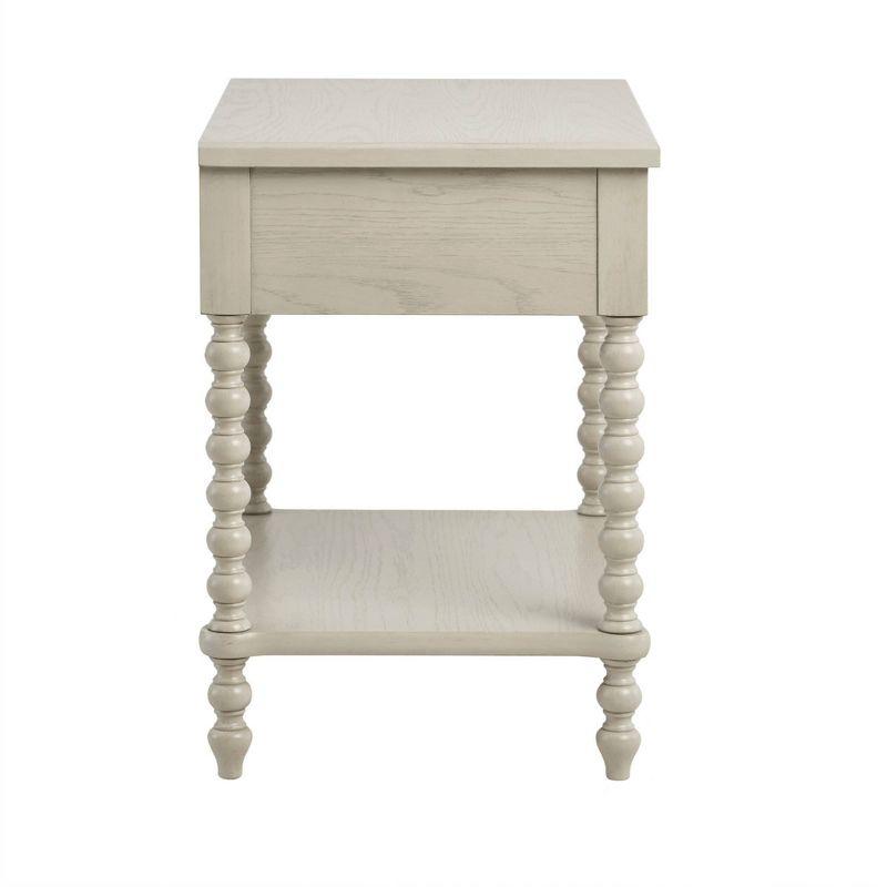 Natural Elegance Whitewash Wood Nightstand with Turned Legs