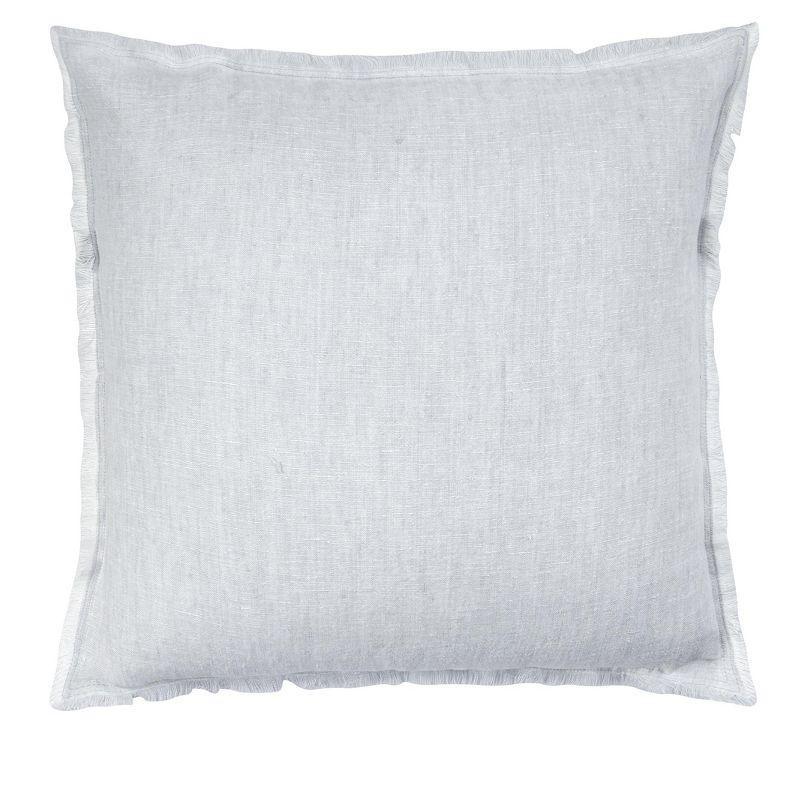 Light Grey Fringe Soft Linen Pillow