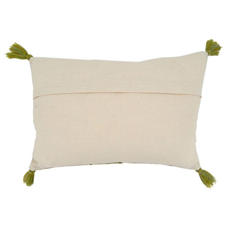 Saro Blossom Collection Floral Cotton Throw Pillow