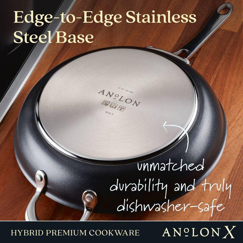 Anolon X Hybrid Cookware Nonstick Frying Pan with Helper Handle, 12-Inch