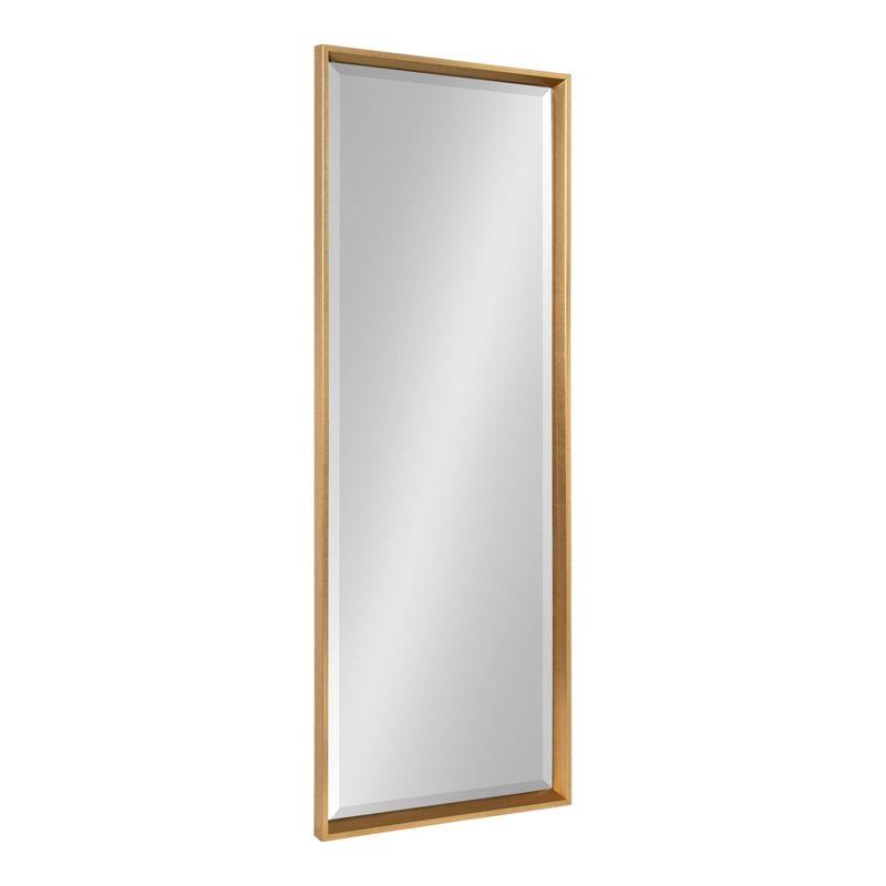 17.5" x 49.5" Calter Full Length Wall Mirror Gold - Kate and Laurel: No Assembly, Rectangle, Plastic Frame