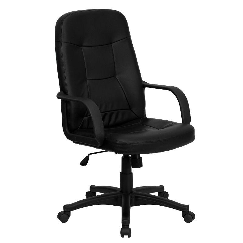 Holly High-Back Black Vinyl 360° Swivel Executive Office Chair