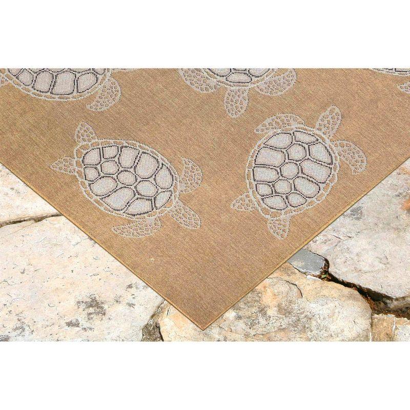 Liora Manne Carmel Vintage Floral Indoor/Outdoor Rug Sand 3'3" x 4'11"