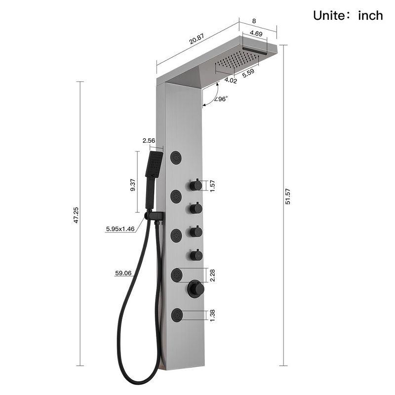 57.99'' Shower Panel with Fixed Shower Head