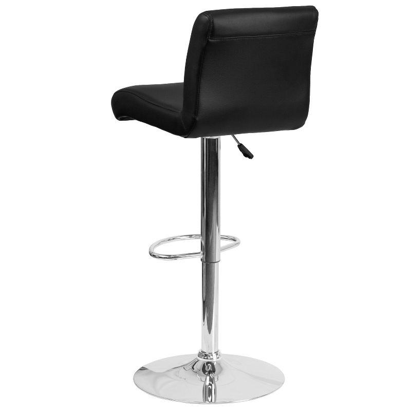 Flash Furniture Contemporary Vinyl Adjustable Height Barstool with Rolled Seat and Chrome Base