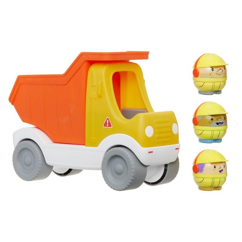 Toddler Push-Along Orange and Yellow Dump Truck Playset