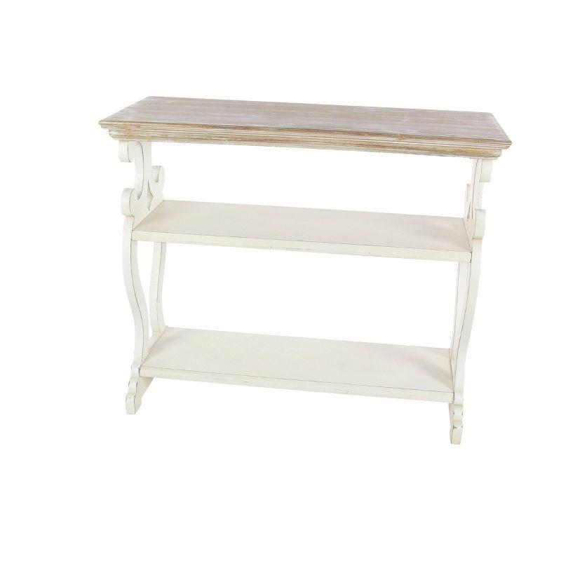 Farmhouse Wood Console Table Off White - Olivia & May: 2-Shelf Design, Tall Profile