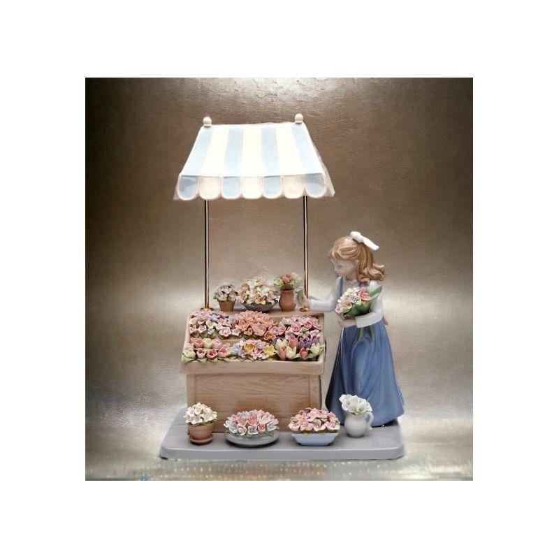 Kevins Gift Shoppe Hand Crafted Ceramic Girl Flower Shop Centerpiece Figurine