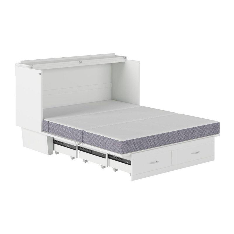 Queen Monroe Murphy Bed Chest with Memory Foam Mattress & USB Charger - AFI