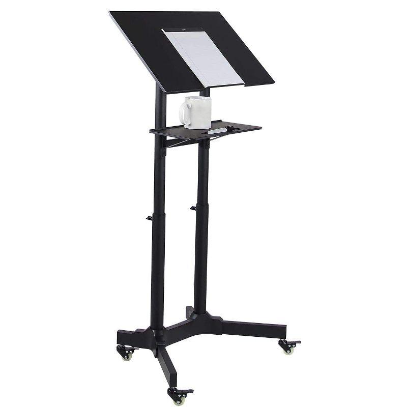 Mount-It! Mobile Standing Height Desk, Portable Podium and Rolling Presentation Lectern