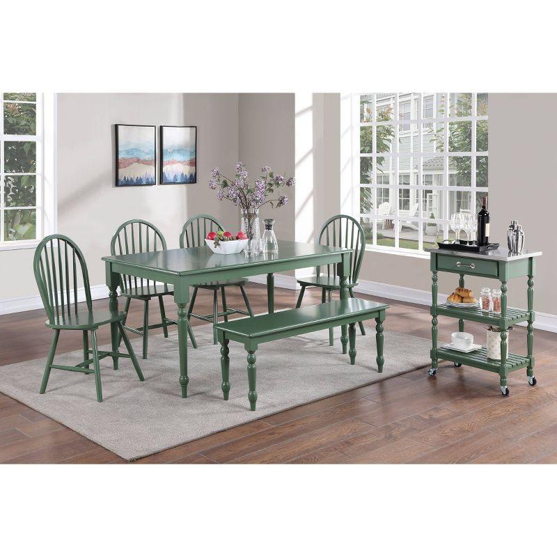 Rectangular Carolina Dining Table Equestrian Green - Boraam