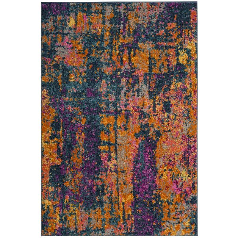Madison MAD143 Power Loomed Indoor Area Rug - Blue/Orange - 5'1"x7'6" - Safavieh.