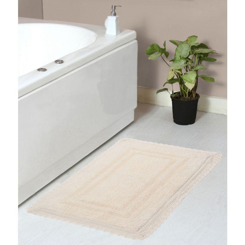 Opulent Beige Cotton Reversible Tufted Bath Rug