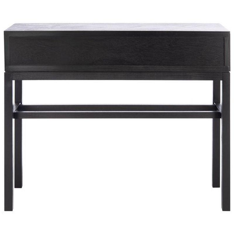 Modern Black and Greige Chevron Console Table with Storage