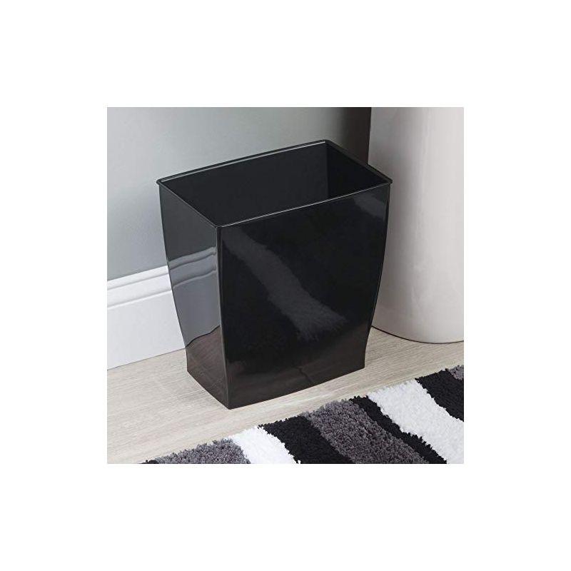 iDesign Mono BPA-Free Plastic Rectangular Waste Basket - 11.25" x 7.5" x 12", Gray