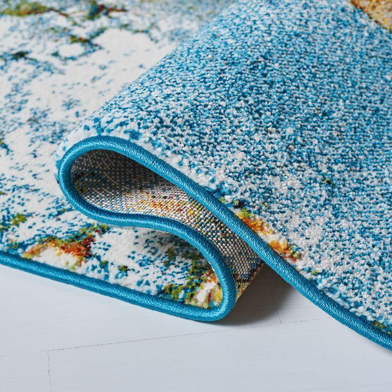 Glacier GLA125 Power Loomed Area Rug - Blue/Gold - 5'3"x5'3" - Safavieh.