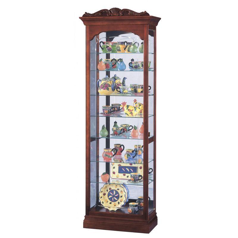 Howard Miller Windsor Cherry Lighted Curio Cabinet with Glass Shelves