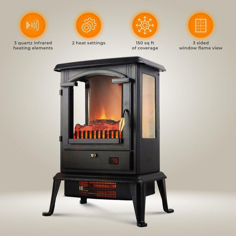 Lifesmart LifeSmart LifePro 1500W 3 Sided Electric Infrared Quartz Indoor Stove Heater