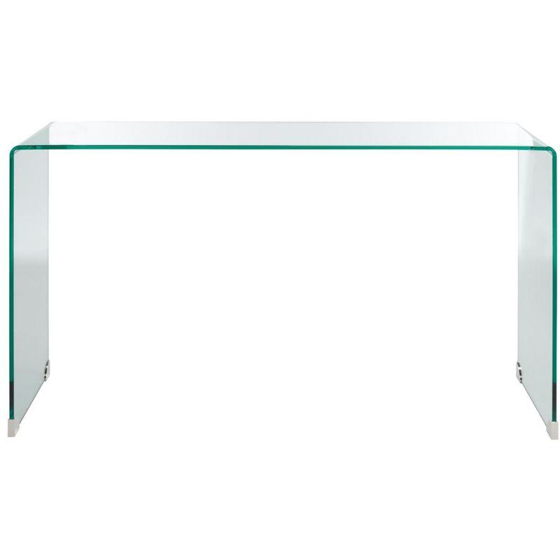 Huck Tempered Glass Console - Clear - Safavieh