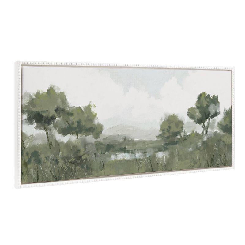 Sylvie Beaded Shades of Olive Framed Canvas by Mary Sparrow White - Kate & Laurel All Things Decor