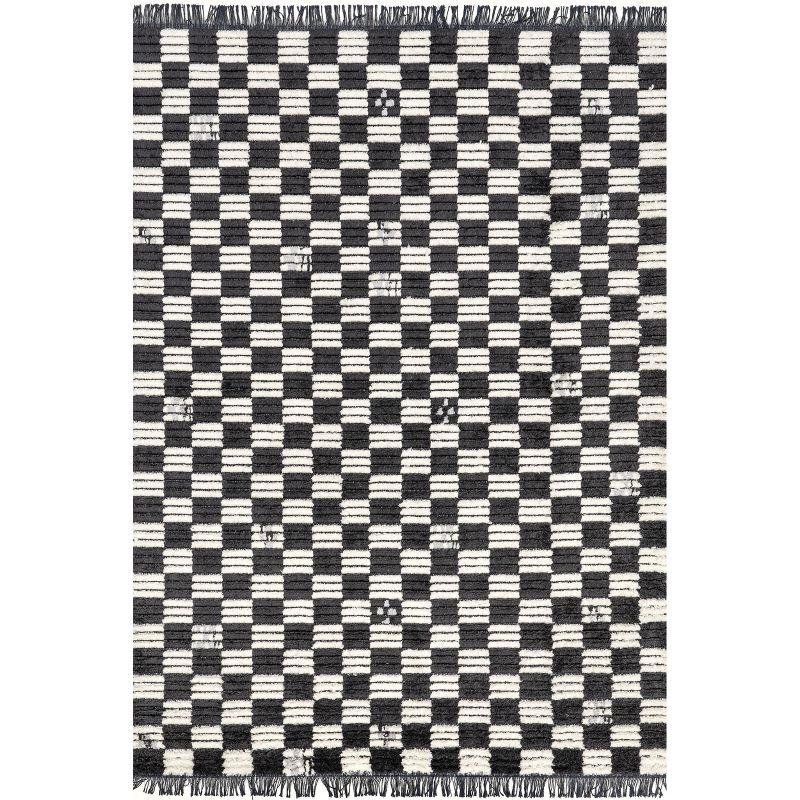 Nuloom Pania Geometric 4x6 Indoor Area Rug for Living Room Bedroom Dining Room Kitchen, Dark Grey
