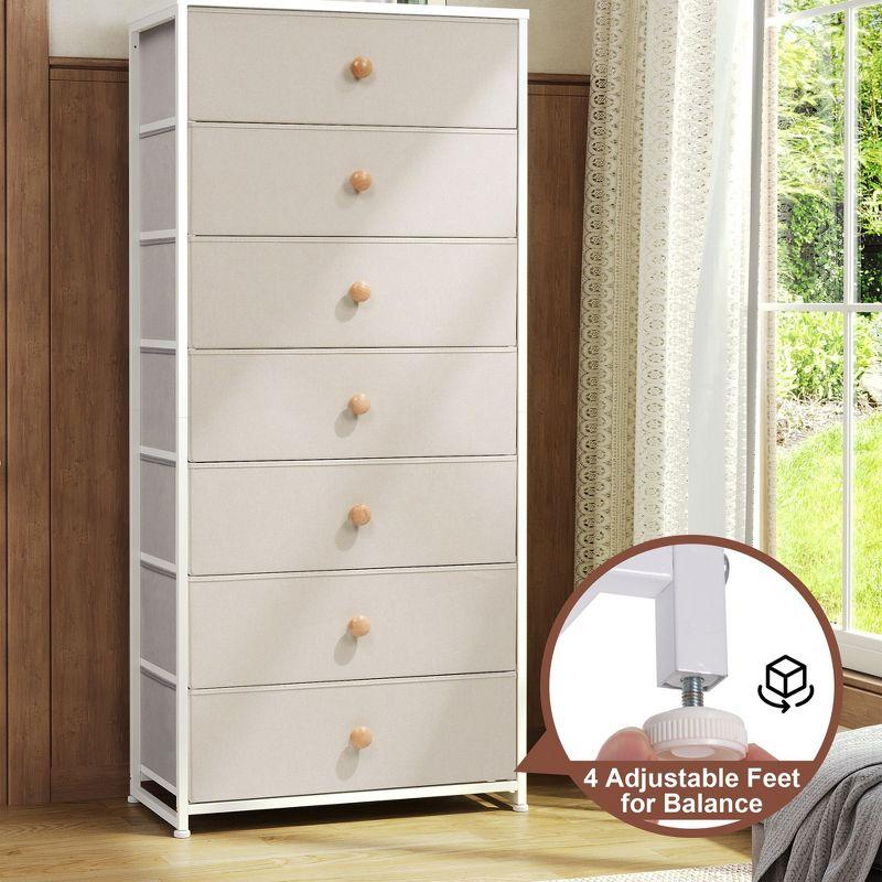 Crestlive Products 7 Drawers dresser for bedroom Chest Furniture Storage Tower Organizer Unit for Bedroom Beige