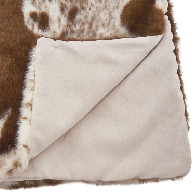 Saro Lifestyle Faux Fur Cow Hide Throw