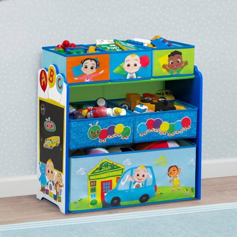 CoComelon Blue Wooden 6-Bin Toy Storage Organizer