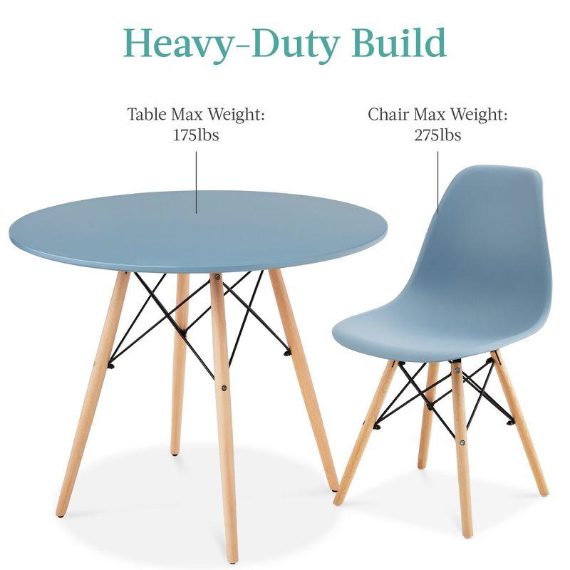 Best Choice Products 5-Piece Compact Mid-Century Modern Dining Set w/ 4 Chairs, Wooden Legs