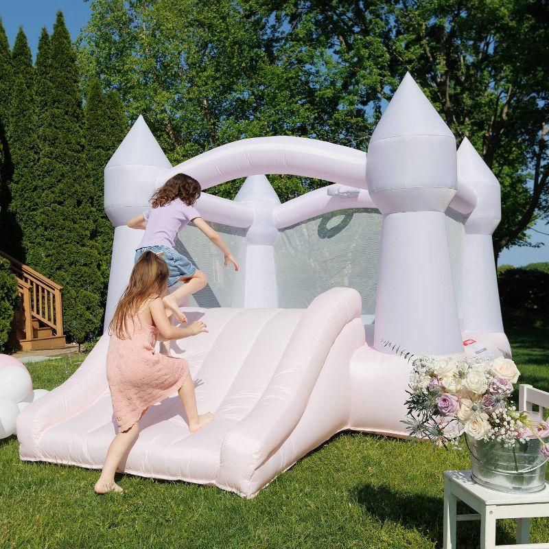 Pastel Pink Inflatable Castle Bounce House with Slide