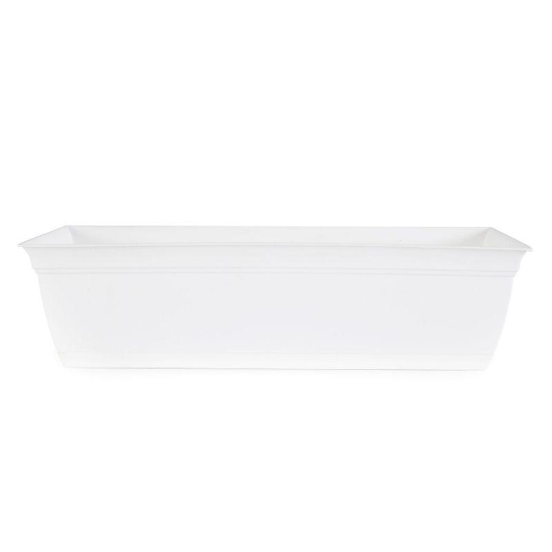 Eclipse 24" White Rectangular Indoor/Outdoor Planter with Removable Saucer